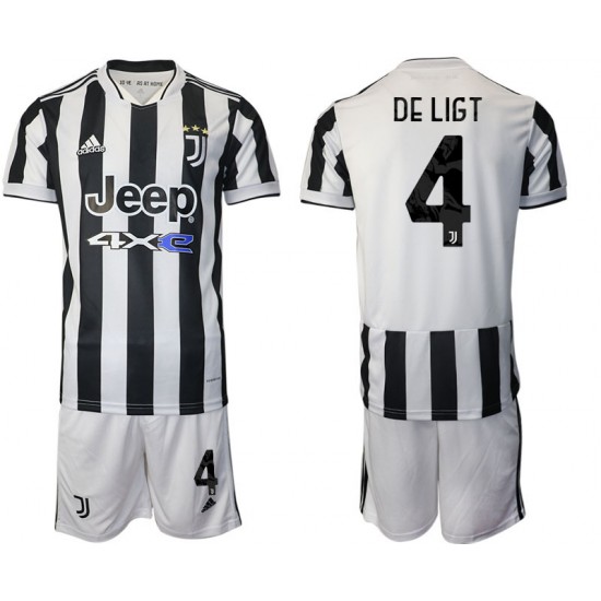 Camisola Juventus Matthijs de Ligt 4 Criança Equipamento Primeiro 2021-2022 Manga Curta